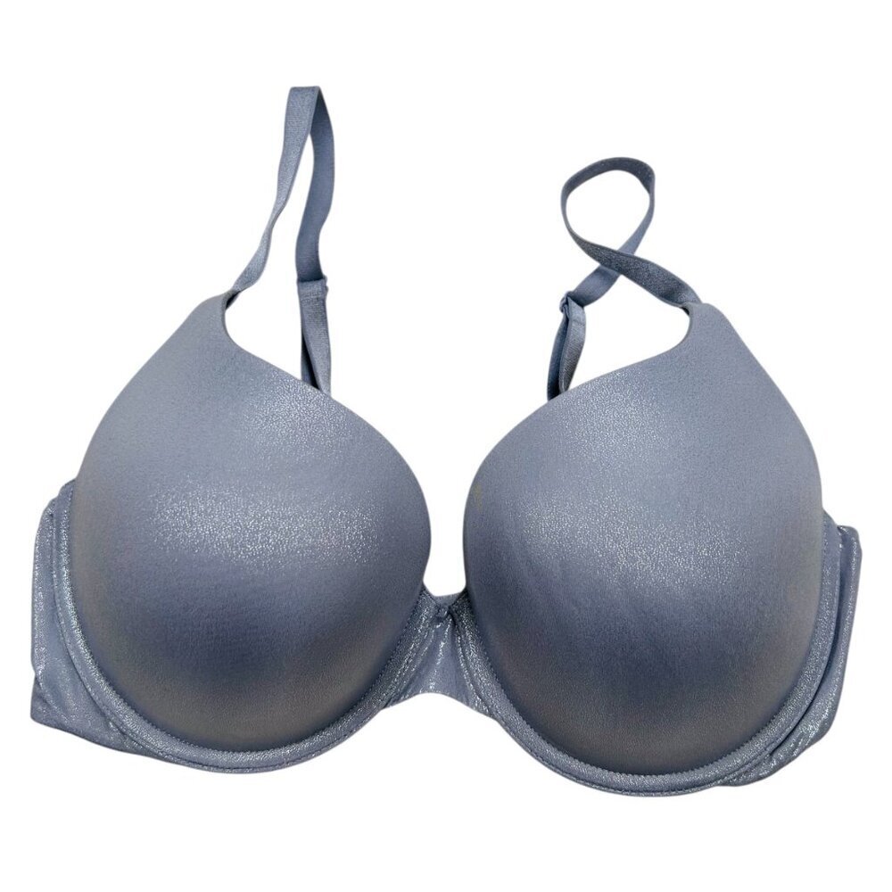 Victoria’s Secret Uplift Semi Demi T-Shirt Bra 36D Blue Shimmer Gray Intimates L